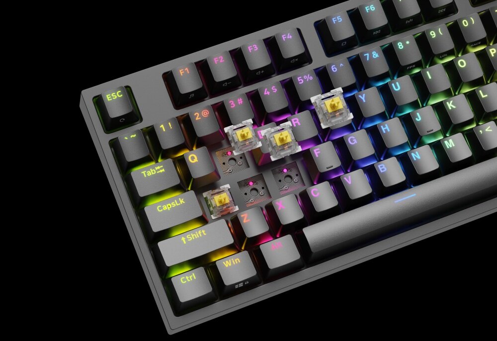 Klawiatura GENESIS Thor 404 TKL Gateron RGB technologia hot swap prosta szybka wymiana przelaczniki
