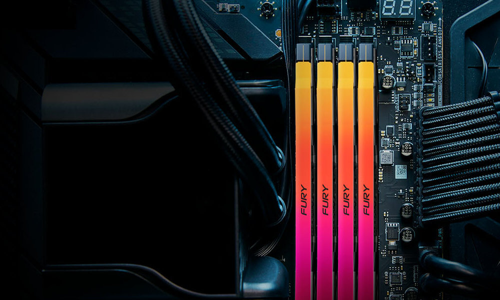 Pamięć RAM KINGSTON Fury Renegade RGB DDR5 przy wysokich poziomach wydajności przy wyborze najwyższych ustawień w rozdzielczości 4K+ animacje 3D