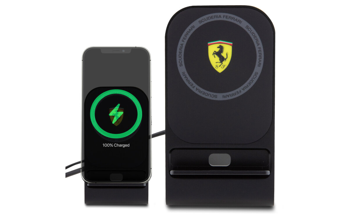 Ładowarka indukcyjna FERRARI 2023 Collection MagSafe 15W Moc wtyczka napięcie porty USB ładowanie sprzęt bateria energia indukcja