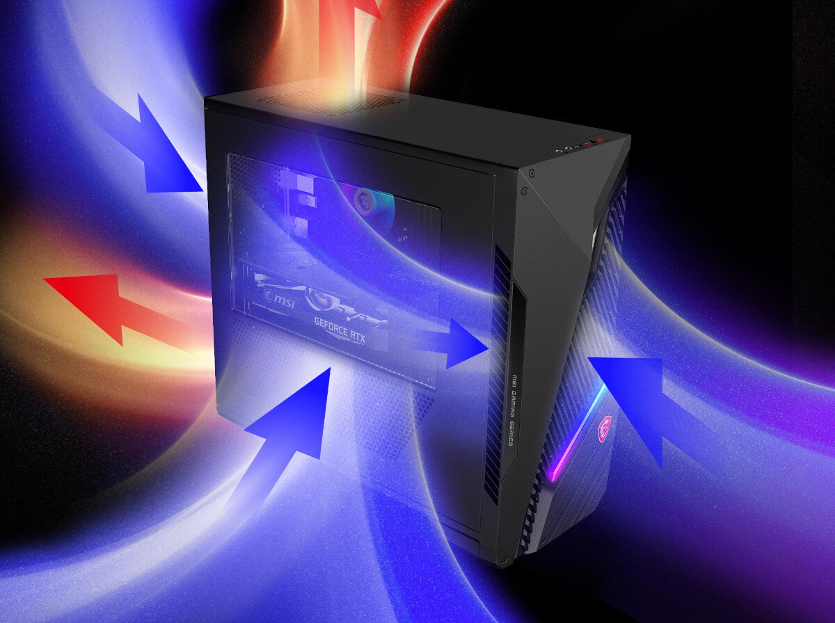 Komputer MSI MAG Infinite S3 13NUD-832EU i7-13700F 16GB RAM 1TB SSD GeForce RTX4060Ti Windows 11 Home chłodzenie wentylacja