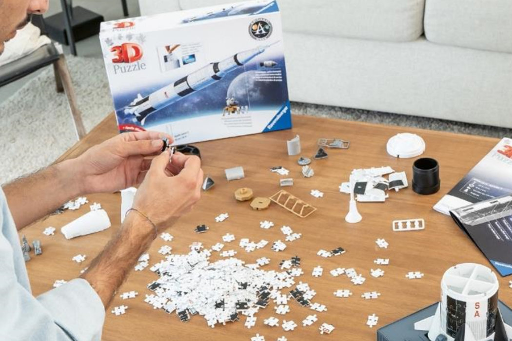 Puzzle 3D RAVENSBURGER Apollo Saturn V 11545 (504 elementów) zabawa kreatywność inżynieria rozwój rodzina