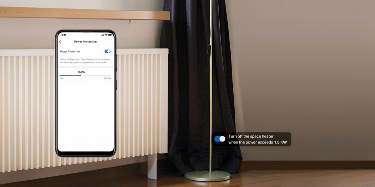 Gniazdko TP-LINK Tapo P110M Wi-Fi / Matter, Harmonogram, automatyka, planowanie, wygoda, Ustawianie limitu mocy dla urządzeń w aplikacji.