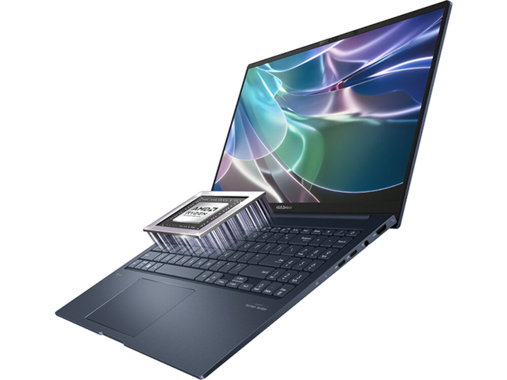 Laptop ASUS ZenBook UM3504DA-NX163W 15.6 R7-7735U 16GB RAM 1TB SSD Windows 11 Home podzespoły procesor rdzenie karta graficzna pamięć RAM