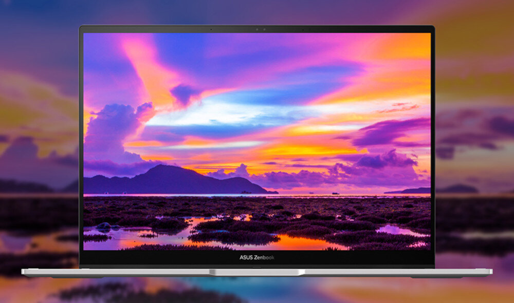 Laptop ASUS ZenBook 14 Flip UP3404VA-KN058W 14 i7-1360P 16GB RAM 1TB SSD Windows 11 Home ekran wyświetlacz rozdzielczość kolory certyfikaty ochrona wzroku