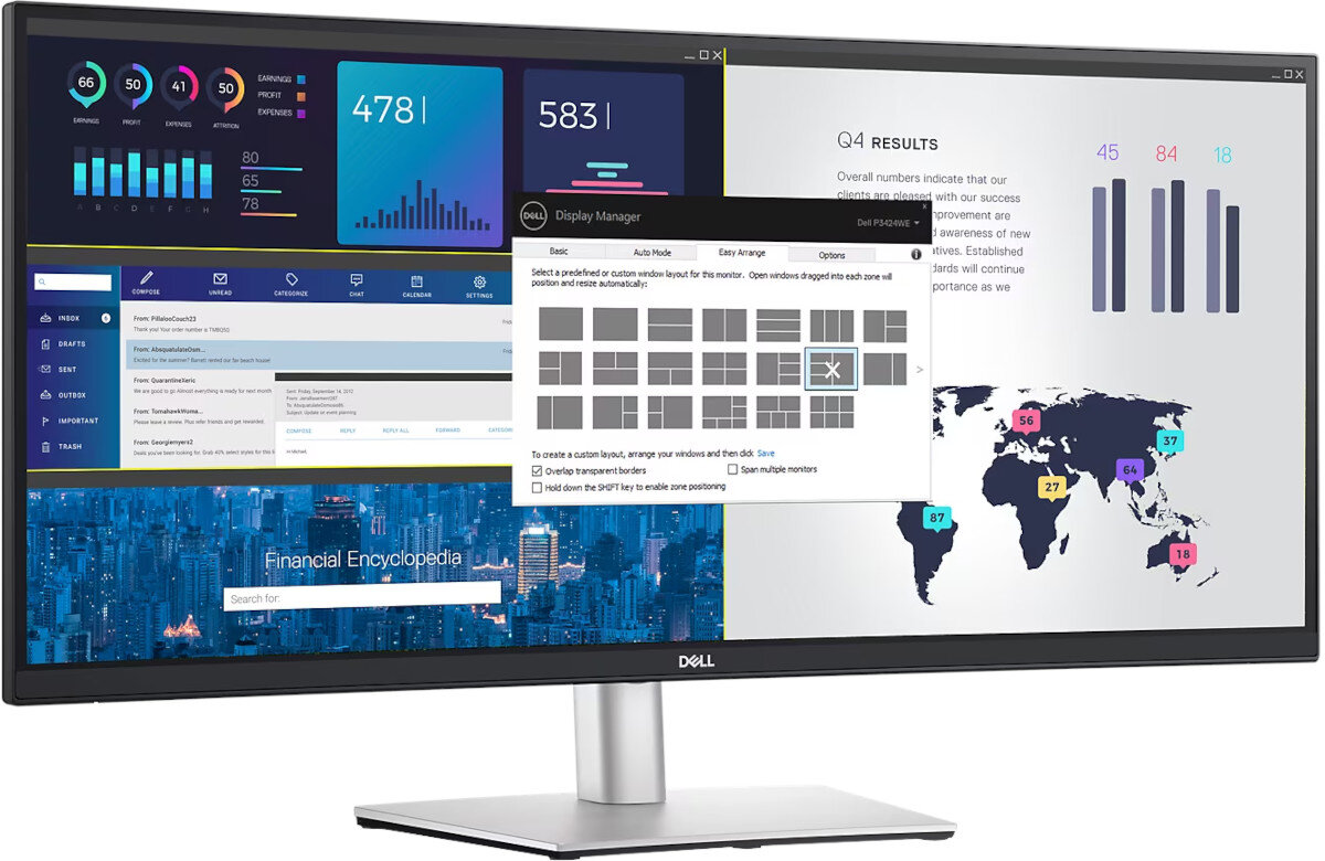 Monitor DELL P3424WE 34 3440x1440px IPS Curved aplikacja oprogramowanie funkcje narzędzia