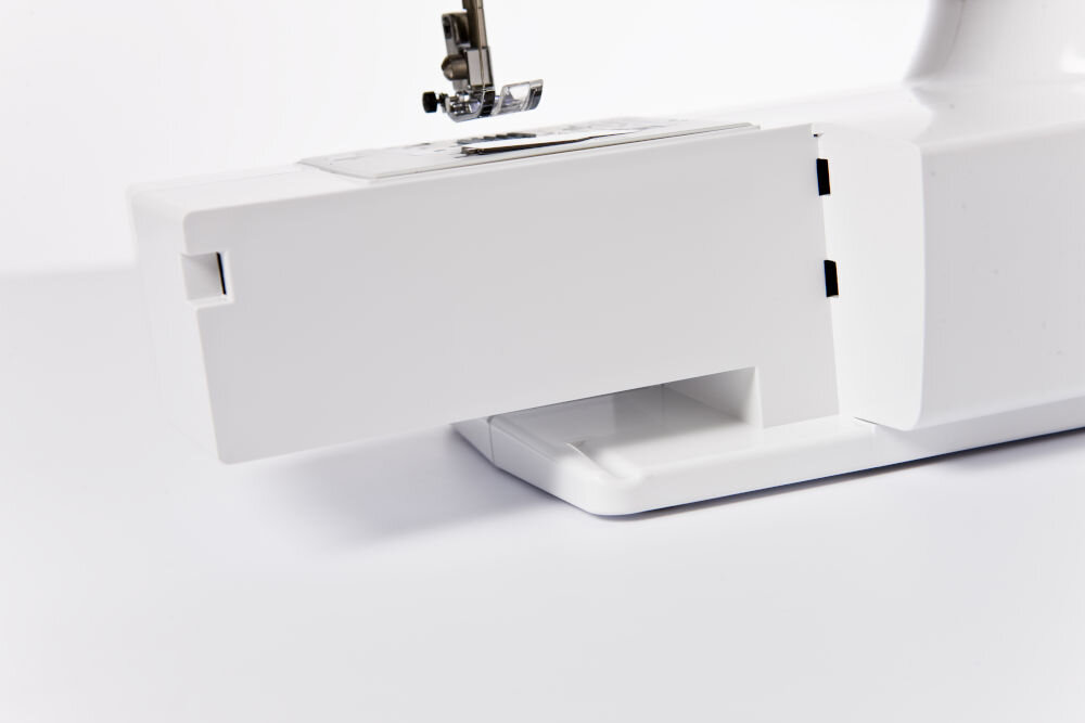 Maszyna do szycia BROTHER RL425 wbudowany automatyczny szpulownik system szybkiego ładowania bębenka szybkie rozpoczecie szycia bez długich przygotowań wolne ramię rękawy nogawki niewielkie rozmiary łatwe przechowywanie i transport