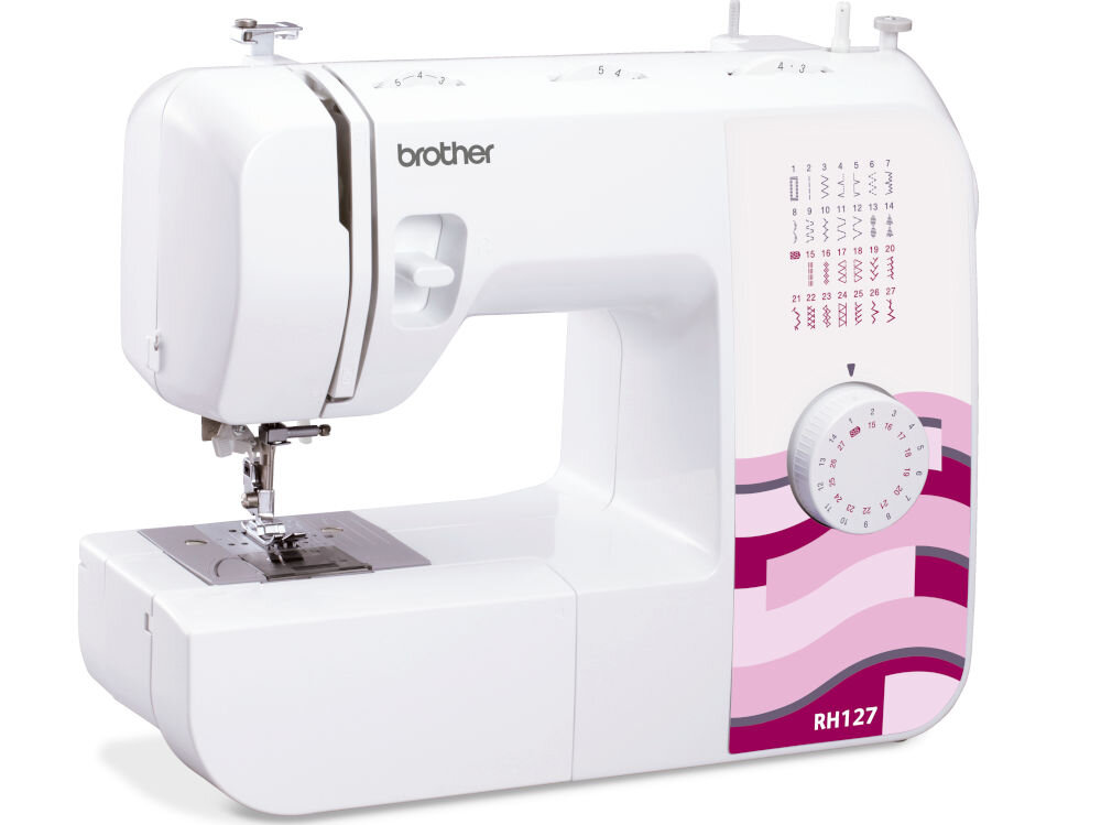 Maszyna do szycia BROTHER RH127 chwytacz rotacyjny łatwy monraż spodniej szpulki od góry szybkie ładowanie bębenka rozwiązanie techniczne maszyny domowe eliminacja drgań cicha praca minimalizacja problemów z plątaniem i awariami