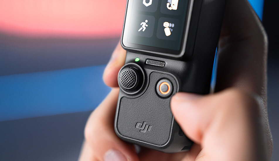 Kamera sportowa DJI Pocket 3 sport montaż nagrywanie stabilizacja montaż edycja filtry ostrość śledzenie tryby bateria akumulator zasilanie ładowanie rozdzielczość filmy obudowa odporność wielkość łączność sterowanie