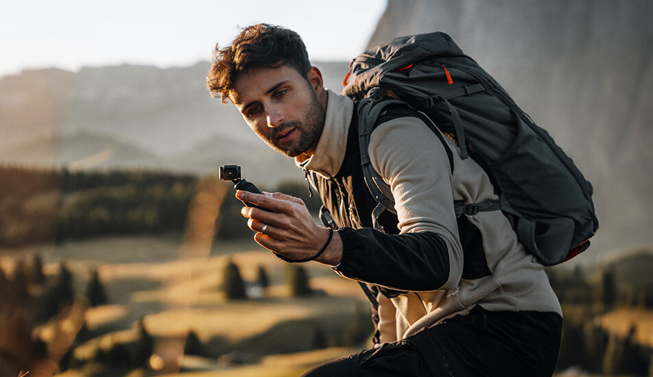 Kamera sportowa DJI Pocket 3 sport montaż nagrywanie stabilizacja montaż edycja filtry ostrość śledzenie tryby bateria akumulator zasilanie ładowanie rozdzielczość filmy obudowa odporność wielkość łączność sterowanie