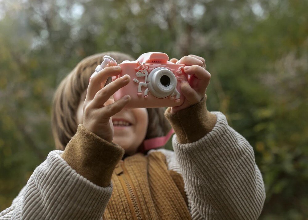 Aparat dla dzieci EXTRALINK Kids Camera H29 różowy ekologiczny silikon łatwa obsługa