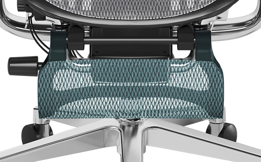 Fotel DIABLO CHAIRS Brave V-Kinetic Czarny prezentacja wysuwanego podnóżka na białym tle chowany podnóżek relaks odpoczynek ergonomia komfort regeneracja sił