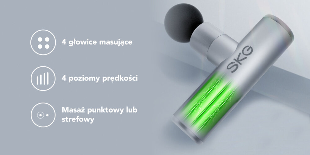 Pistolet do masażu SKG F3 Lite krazennie krwi napiecie glowice