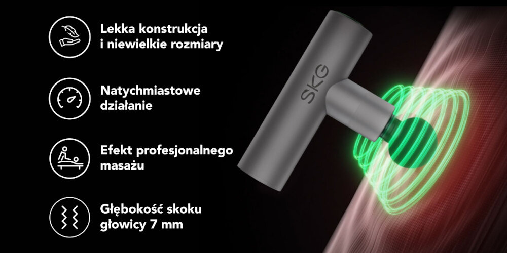 Pistolet do masażu SKG F3 Lite zakres regulacja masaaze
