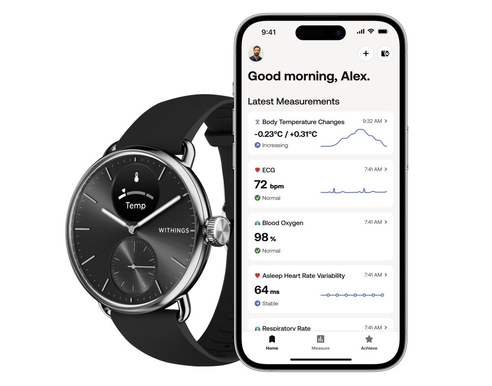 Smartwatch WITHINGS ScanWatch 2 zdrowy sen