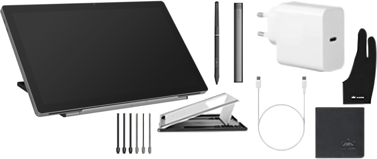 Tablet graficzny HUION Kamvas Studio 16 opakowanie zawartość zestaw akcesoria