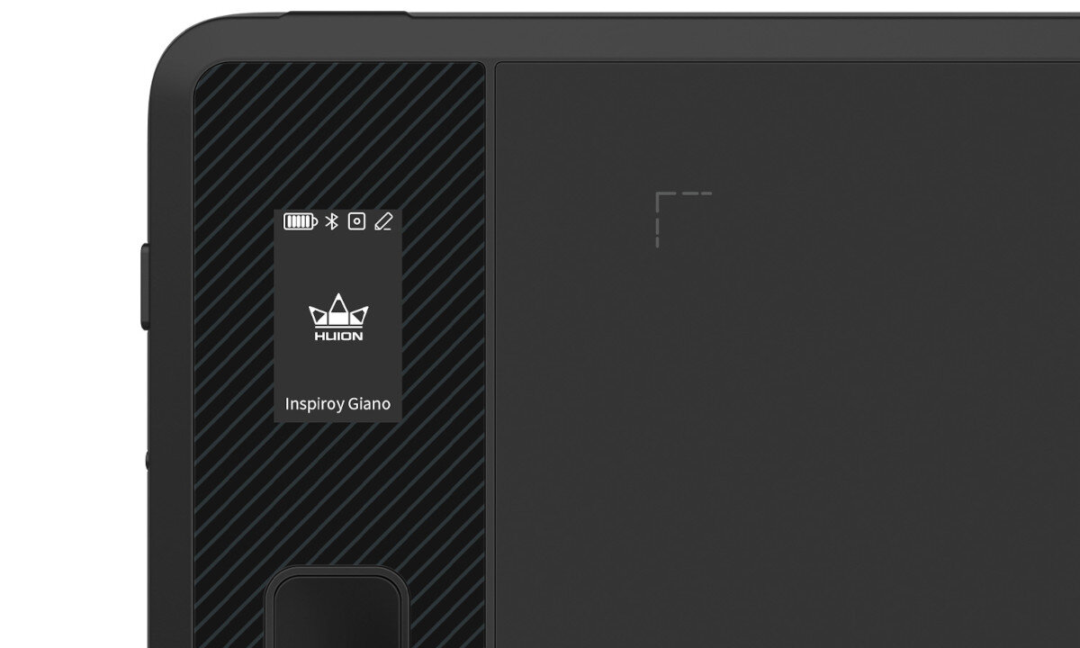 Tablet graficzny HUION Giano G930L wyświetlacz LCD informacje stan monitorowanie ikony