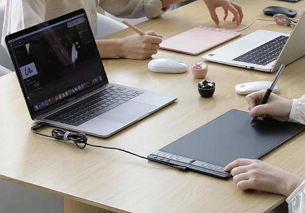 Tablet graficzny HUION Inspiroy 2L styl sztuka początkujący zaawansowany rysik technologia wyposażenie