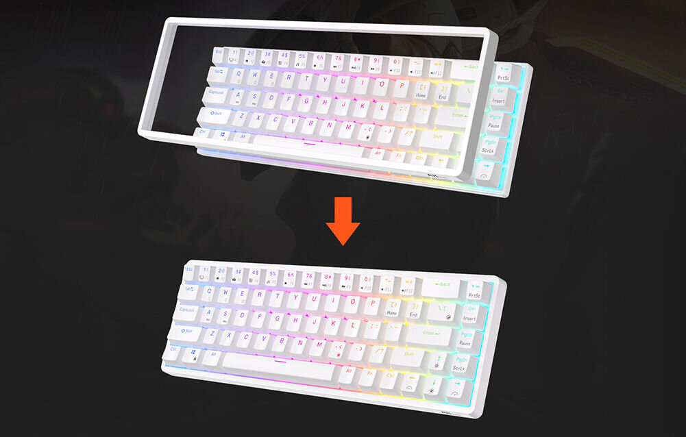 Klawiatura ROYAL KLUDGE RK98 Red Switch 3 tryby pracy bluetooth 2.4 GHz USB-A USB-C