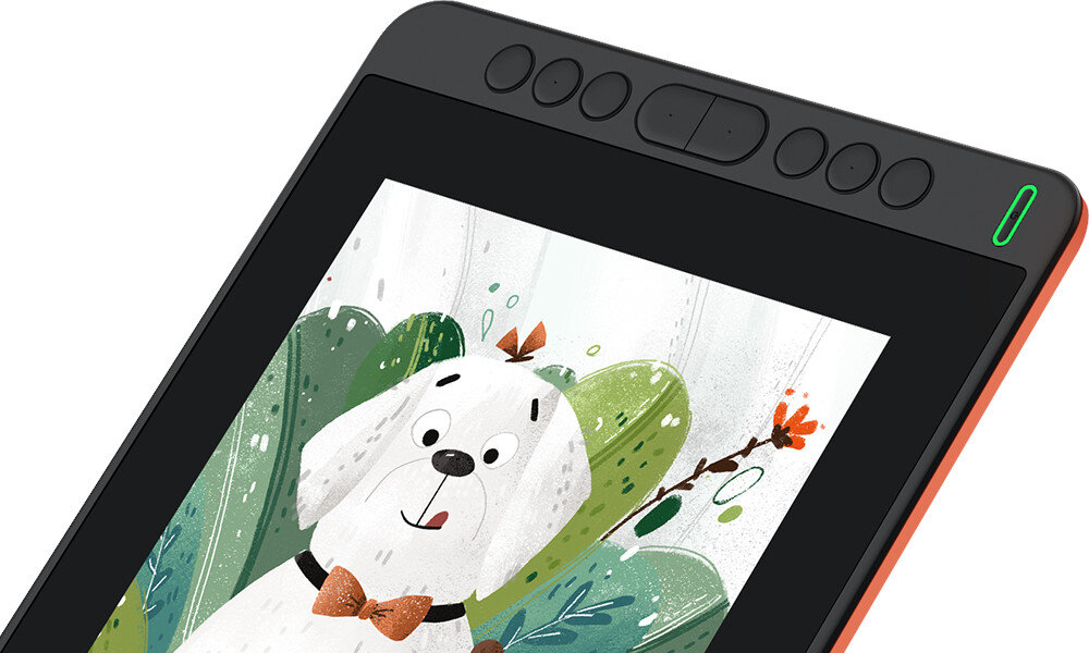 Tablet graficzny HUION Kamvas 12 Czarny ekran powłoka laminowanie odblaski kąt widzenia