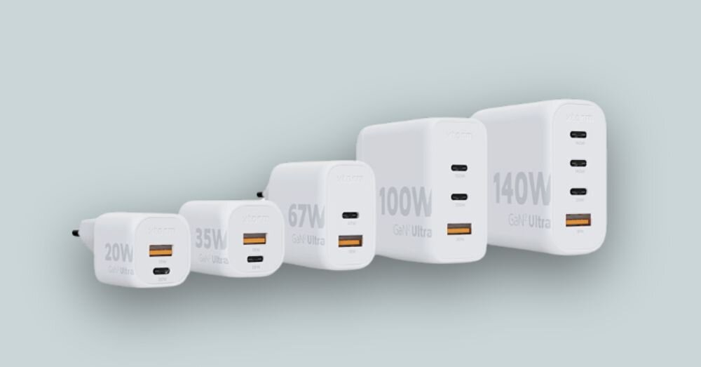 Ladowarka sieciowa XTORM GaN2 Ultra 20W dwa porty USB-A, USB-C