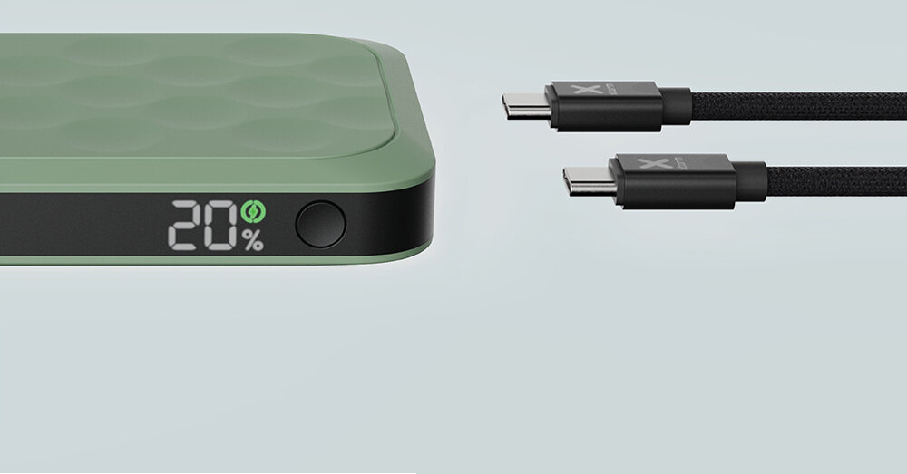 XTORM Powerbank Fuel 5 20w Zielony usb-c pd 20w, iphone, android, 3,5h ładowania, szybki i wydajny