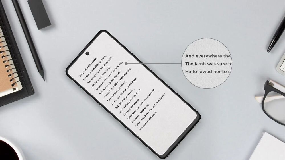 Smartfon TCL 40 Nxtpaper ekran bateria aparat procesor ram pamięć pojemność rozdzielczość zdjęcia filmy opis dane cechy blokady system łączność wifi bluetooth obudowa szkło odporność porty muzyka transfer sieć przekątna matryca waga czujniki oled amoled ips