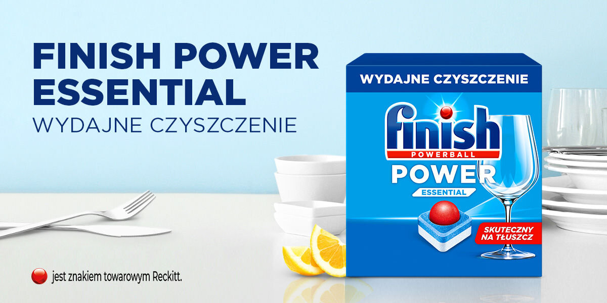 Tabletki do zmywarek FINISH Powerball Power Essential Lemon - 90 szt. wygląd opakowanie