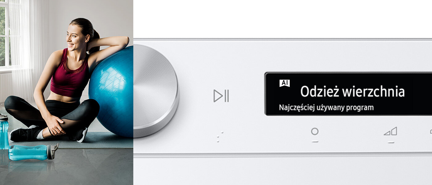 Inteligentny panel AI Control: Samsung DV90T5240AWS6: fotografia Inteligentny panel AI Control: Samsung suszarka DV90T5240AWS6: fotografia