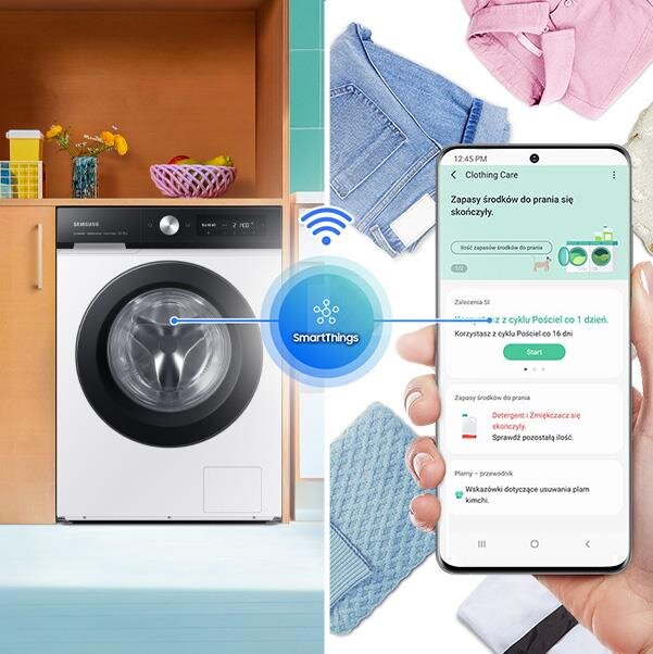 Sprawdź aktualny status prania lub ustaw jego harmonogram w SmartThings. Sprawdź aktualny status prania lub ustaw jego harmonogram w aplikacji SmartThings.
