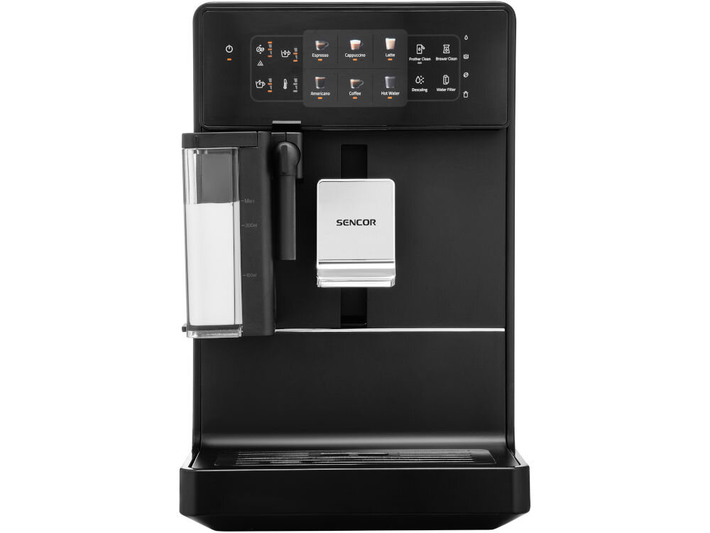 Ekspres SENCOR SES 9300BK moc 1400 W elegancja praktyczna technologia codzienne parzenie kawy prawdziwa przyjemność smukły design do domowej kuchni biurowe wnętrze pełna automatyzacja proste i intuicyjne korzystanie