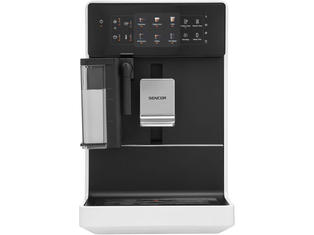 Ekspres SENCOR SES 9301WH moc 1400 W elegancja praktyczna technologia codzienne parzenie kawy prawdziwa przyjemność smukły design do domowej kuchni biurowe wnętrze pełna automatyzacja proste i intuicyjne korzystanie