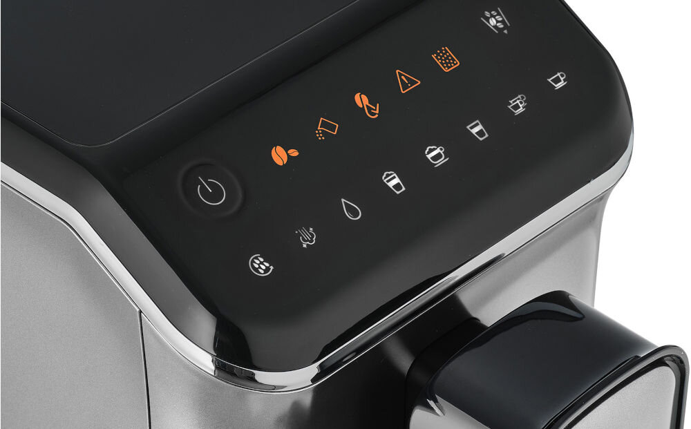 Ekspres SENCOR SES 8000BK ciśnienie pompy 20 bar intensywny smak i aromat pierwsza kropla kawy zaledwie 40 sekund funkcja gorącej wody kawa herbata espresso lungo jedno naciśnięcie przycisku łatwe dostosowanie napoju doskonały napój w krótkim czasier 