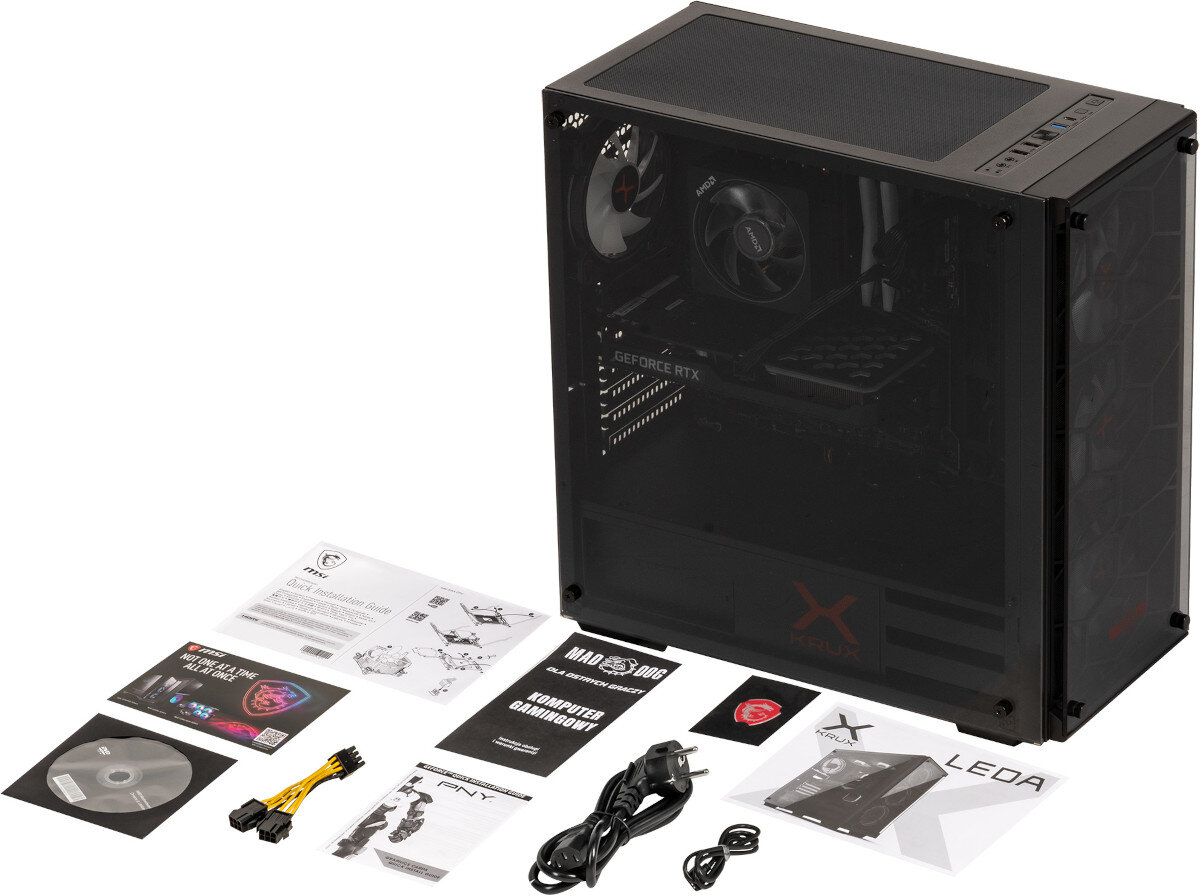 Komputer MAD DOG MD5600X-A12 R5-5600X 16GB RAM 1TB SSD GeForce RTX3060Ti Windows 11 Home zawartość opakowania