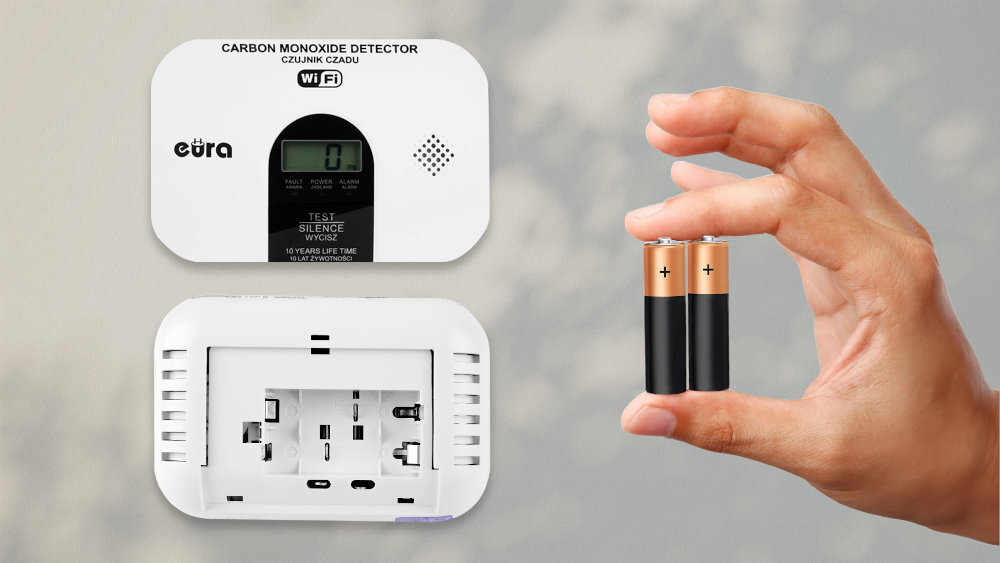 EURA CD-17A2v2300/B zamkniętych pomieszczeniach wysokości głowy zasilaniu bateryjnym (2x AA)