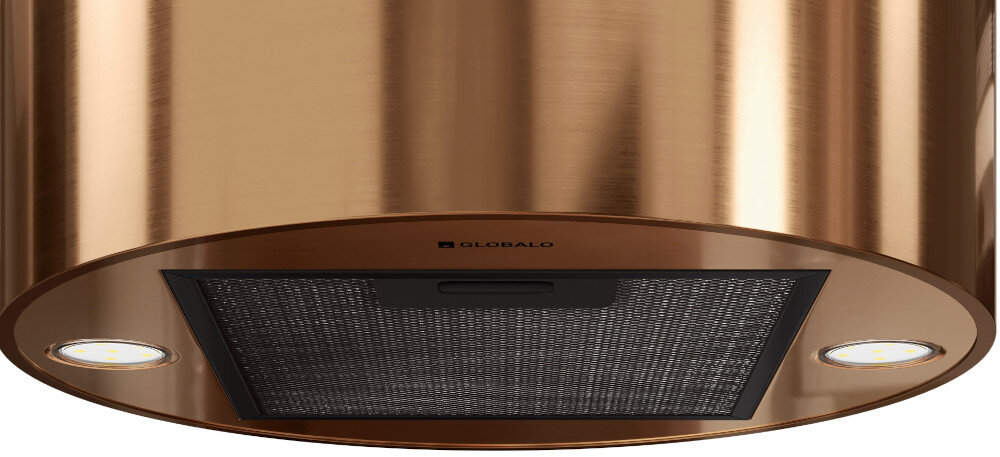 OKAP GLOBALO Calmio Isola 39.1 CARMEL GOLD oświetlenie LED jasne światło widoczność