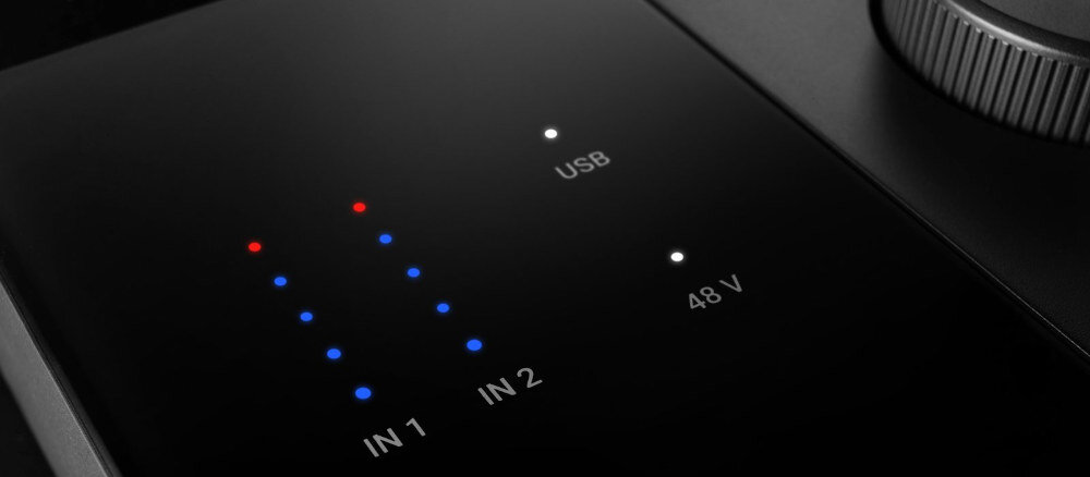 Interfejs NATIVE INSTRUMENTS Komplete Audio 2 - Funkcje łatwego monitorowania, wskaźnik vu