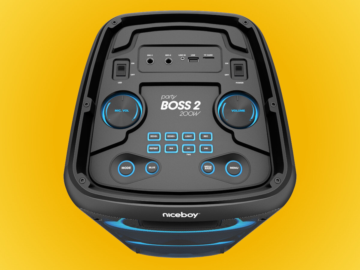 Power audio NICEBOY Party Boss 2 łączność podłączenie