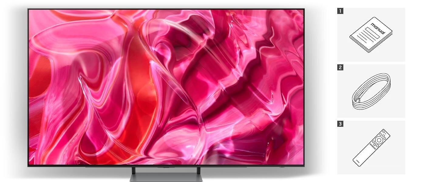 Kupując Samsung OLED S92C w Media Expert otrzymujesz pilot, kabel zasilający, instrukcję obsługi Kupując Samsung OLED S92C w Media Expert otrzymujesz pilot, kabel zasilający, instrukcję obsługi
