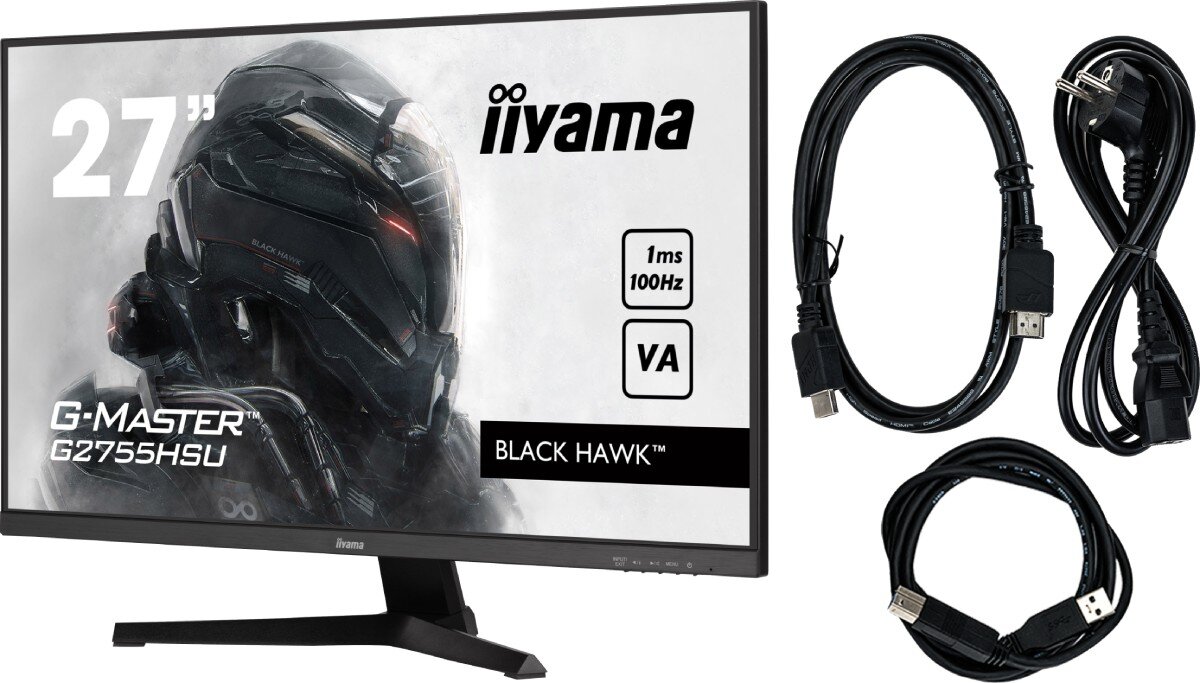 Monitor IIYAMA G-Master G2755HSU-B1 27 1920x1080px 100Hz 1 ms zestaw akcesoria