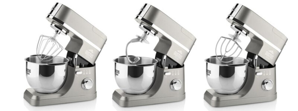 Robot kuchenny planetarny ETA Gustus Magnus IV 412890040 1200W z blenderem kielichowym estetyczny mocny funkcja PULSE wysoka moc Pojemna misa metalowe zębatki stabilizator 6-stopniowa płynna regulacja 