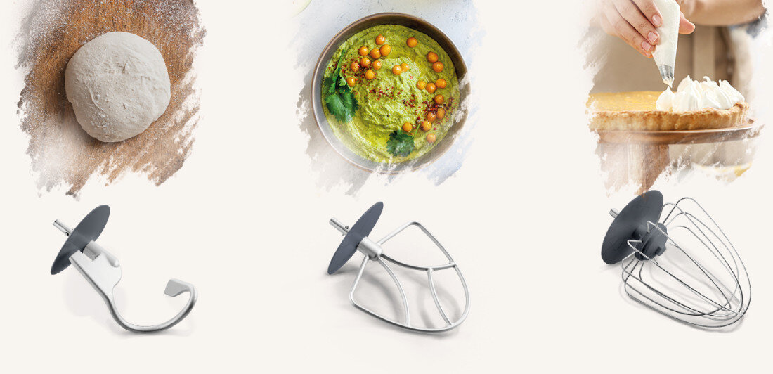 Robot kuchenny planetarny ETA Gustus Magnus IV 412890040 1200W z blenderem kielichowym 3 końcówki Hak do ugniatania klasyczne mieszadło trzepaczka