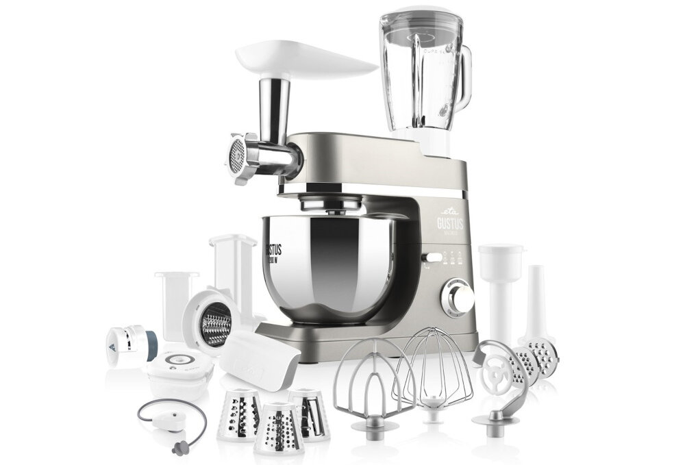 Robot kuchenny planetarny ETA Gustus Magnus IV 412890040 1200W z blenderem kielichowym zestaw akcesoria komplet wyposażenie