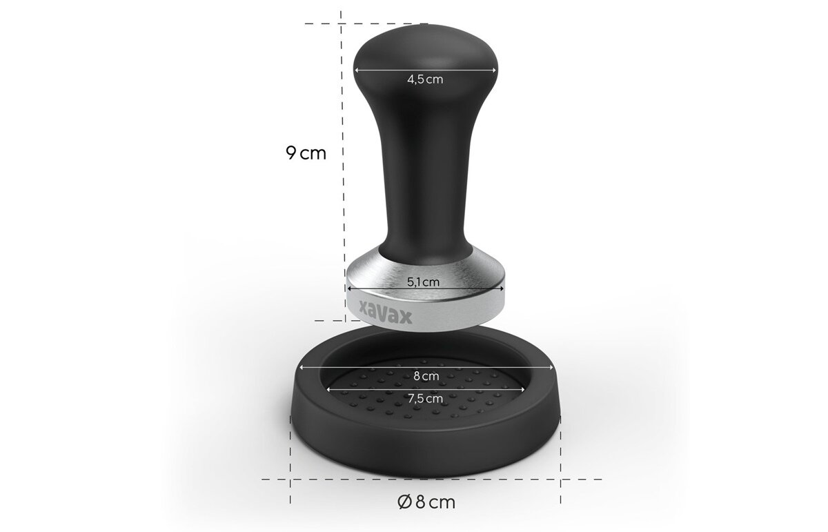 Ergonomiczna konstrukcja precyzyjne wyważenie idealny nacisk ubijak do kawy Xavax