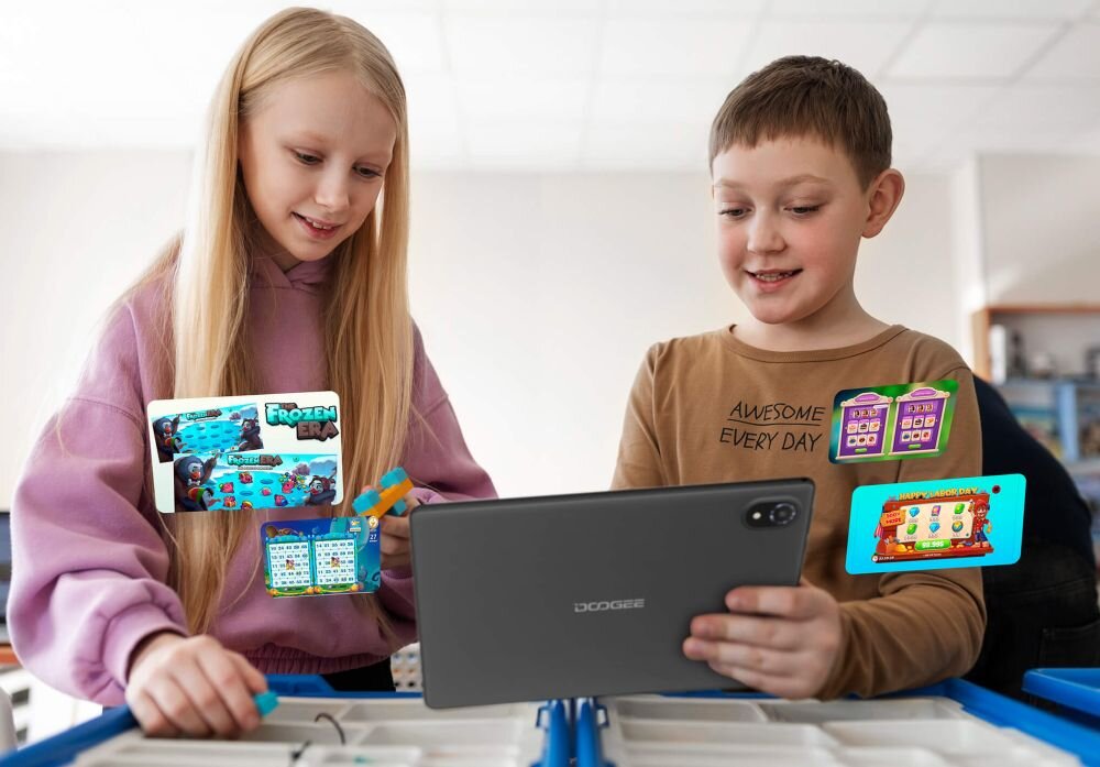 Tablet DOOGEE U10   ekran bateria aparat procesor ram pamięć pojemność rozdzielczość zdjęcia filmy opis dane cechy blokady system łączność wifi bluetooth obudowa szkło odporność porty muzyka transfer sieć przekątna matryca waga czujniki oled amoled ips