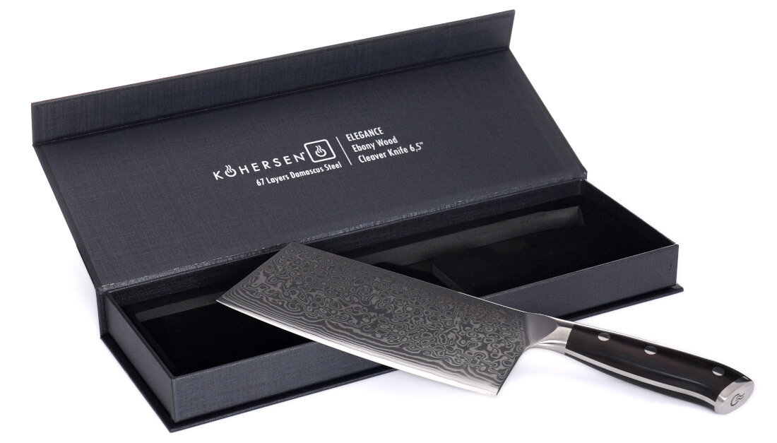 Tasak KOHERSEN Elegance Ebony Wood 16.5 cm długość waga krojenie siekanie rozdrabnianie porcje możliwości użytkowanie