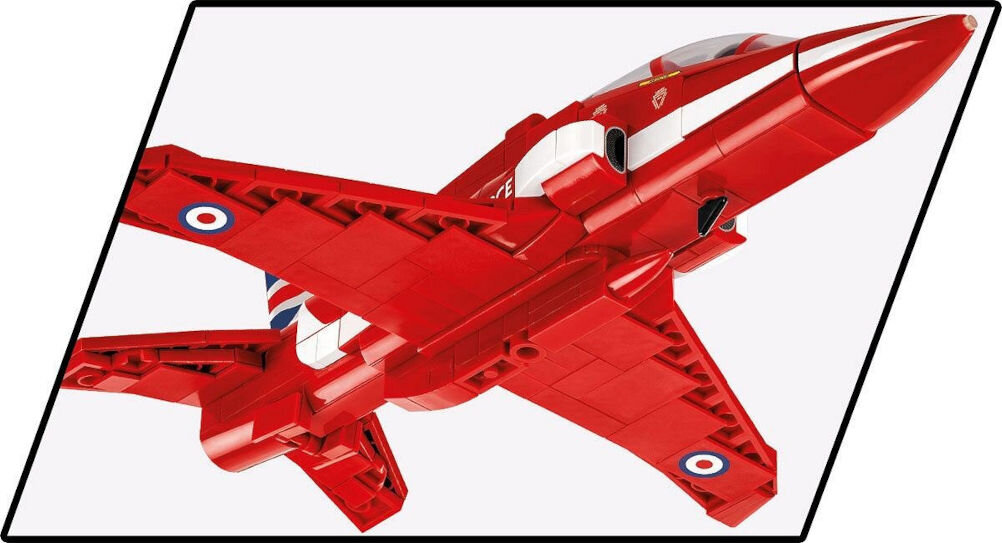 Klocki plastikowe COBI Armed Forces BAe Hawk T1 Red Arrows COBI-5844 uzupełnia kolekcję samolotów wydawanych w ramach serii Armed Forces