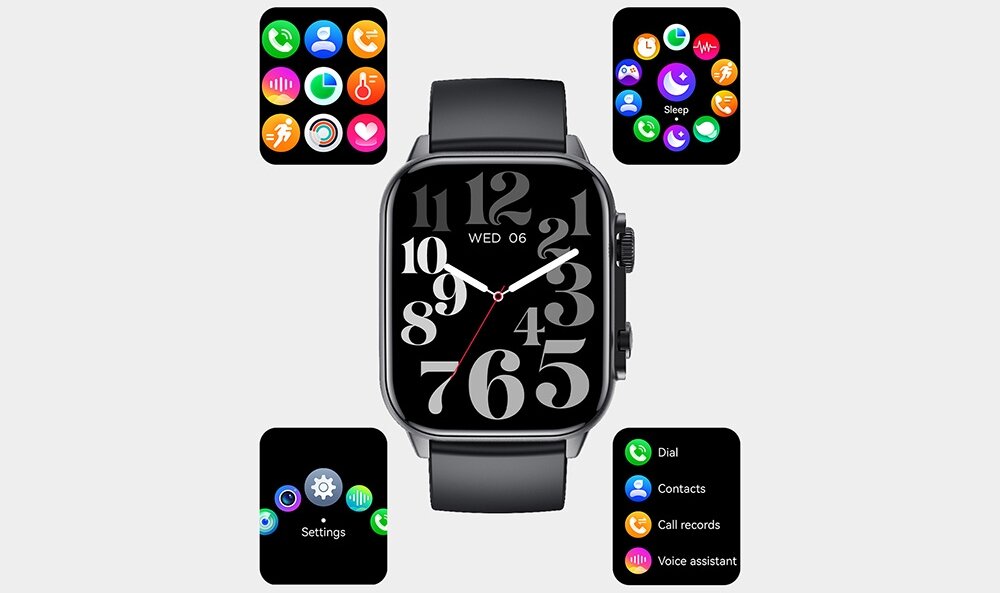 SMARTWATCH COLMI C81 ekran bateria czujniki zdrowie sport pasek ładowanie pojemność rozdzielczość łączność sterowanie krew puls rozmowy smartfon aplikacja