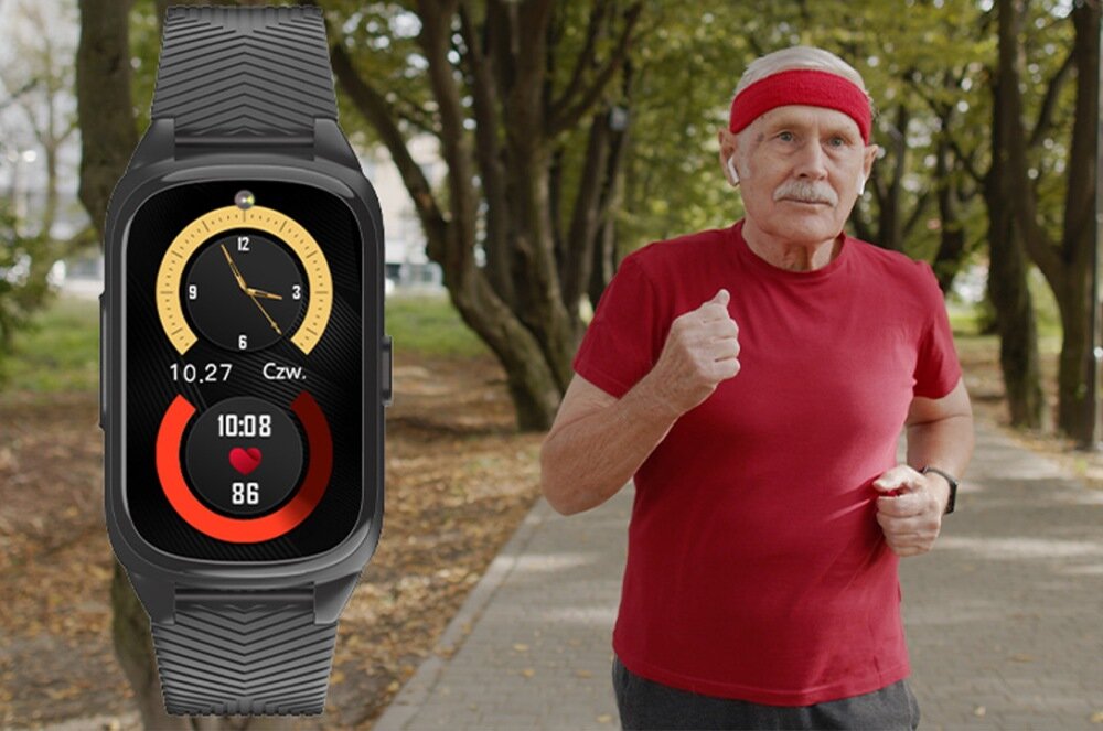 Smartwatch FOREVER Siva ST-100 ekran bateria czujniki zdrowie sport pasek ładowanie pojemność rozdzielczość łączność sterowanie krew puls rozmowy smartfon aplikacja