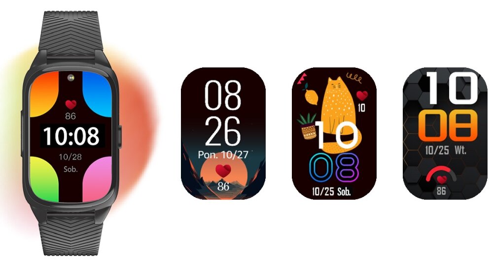 Smartwatch FOREVER Siva ST-100 ekran bateria czujniki zdrowie sport pasek ładowanie pojemność rozdzielczość łączność sterowanie krew puls rozmowy smartfon aplikacja