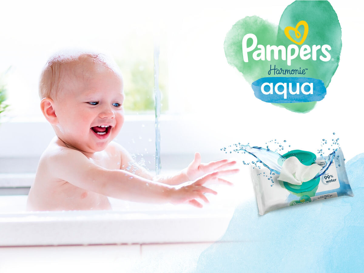 Chusteczki nawilżane PAMPERS Harmonie Aqua (144 szt.)
